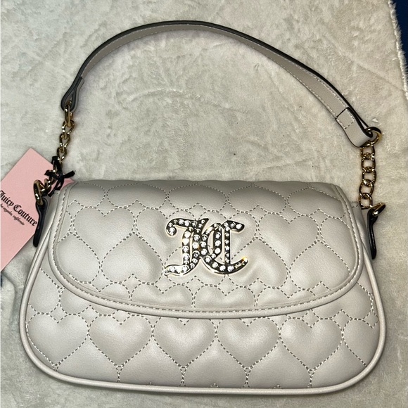 Juicy Couture Handbags - NWT…Juicy Couture Gray Shoulder Bag with Quilted Design and Gold Hardware